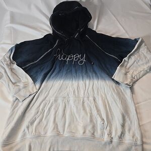 Embroidered Hooded Sweatshirt Women 5 Blue Happy Torrid Beachcomber Coastal Life